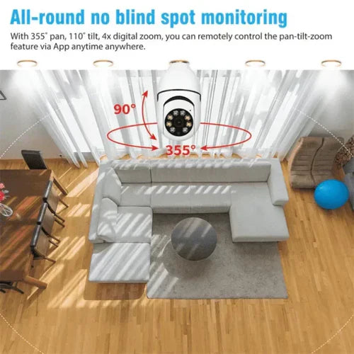 Wireless Wifi Bulb Security CCTV Camera