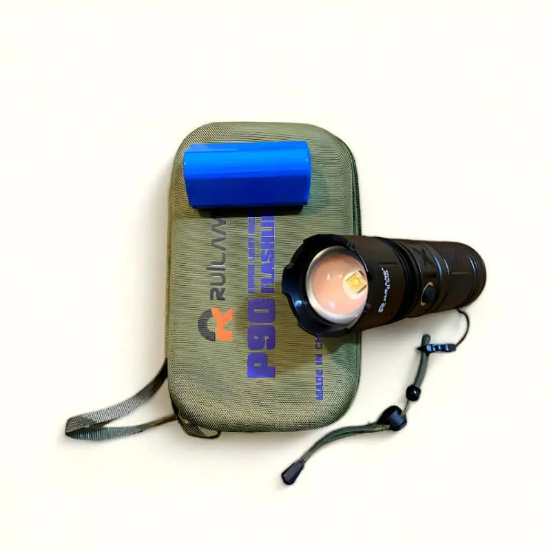 Multifunctional P90 LED Laser Flashlight With 1 KM Range